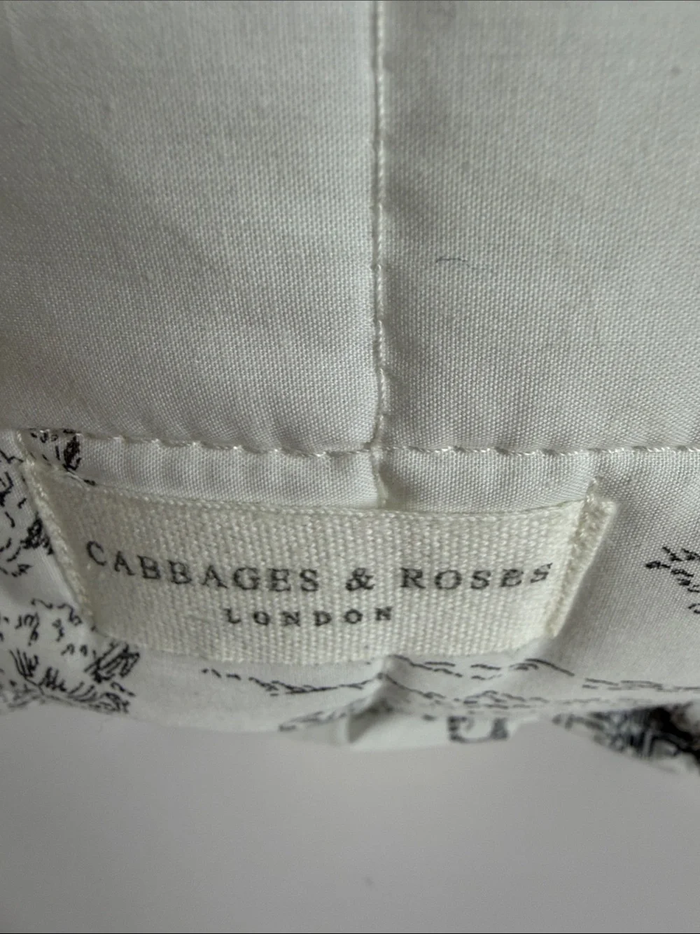 Cabbages & Roses London Black White Toile Ruffle Pillow 24.5”